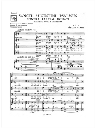 Sancti Augustini Psalmus Contra Partem Donati - S Veress - Partition